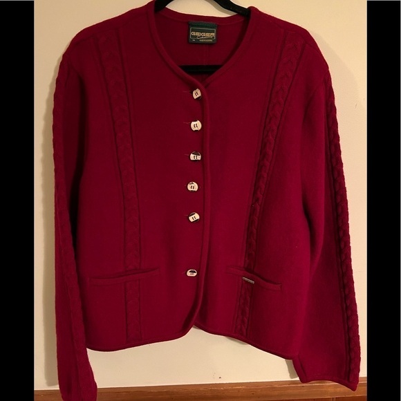 Vintage Geiger Collection Made in Austria Button Front Pure Wool Jacket - Picture 1 of 16